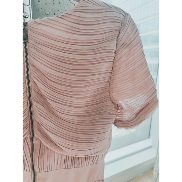 Burberry London Nude Ruched Pleated Chiffon Cocktail Dress - Picture 11 of 15